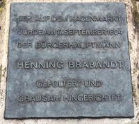 Gedenktafel an Henning Brabandt